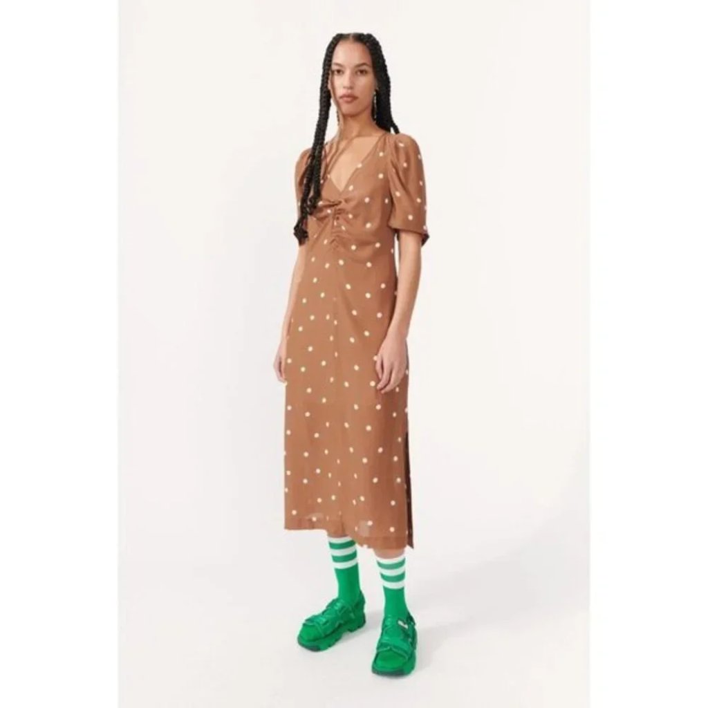 Nwt Baum Und Pferdgarten Addax Pinecone Dot Print Midi Dress
